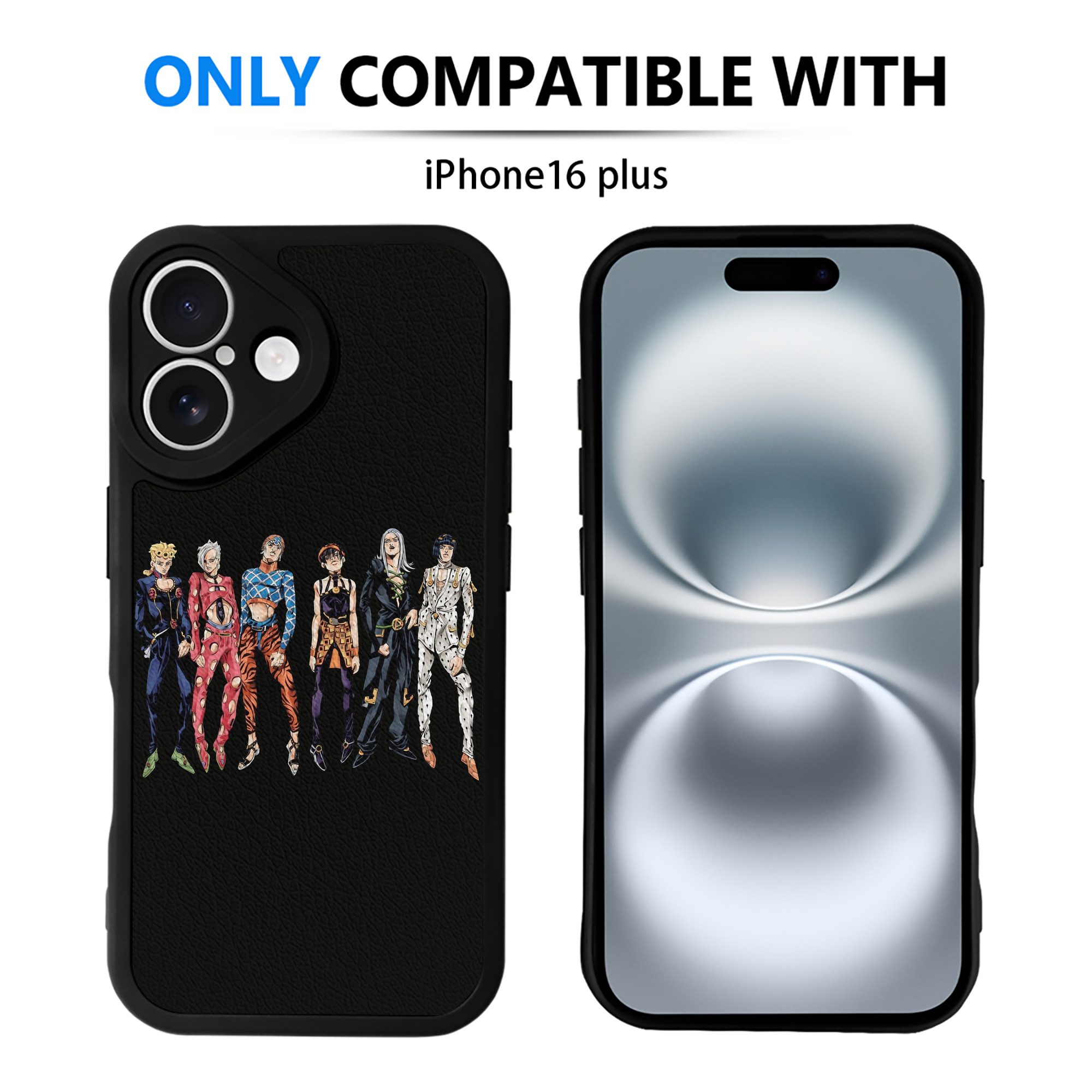 （画像用） ジョジョの奇妙な冒険 JoJo's Bizarre Adventure 【iPhone 16シリーズ対応】シリコンスマホケース（レザー調） 材質：シリコン